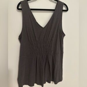 Deletta Charcoal V-Neck Tank Top
